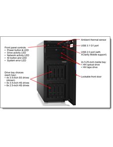 Lenovo - Server - Tower - 1 Intel Xeon E-2224 / 3.4 GHz - 16 GB DDR SRAM - 7Y45A05TLA