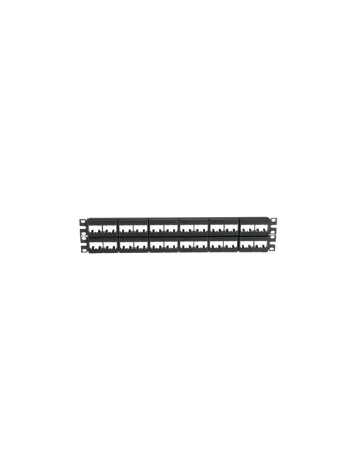 Panduit MINI-COM Modular Faceplate Patch Panels - Tablero de conexiones - negro - 2U - 19" - 48 puertos