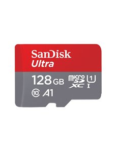 SanDisk Ultra - Tarjeta de memoria flash (adaptador microSDXC a SD Incluido) - 128 GB - A1 / UHS Class 1 / Class10 - microSDXC U