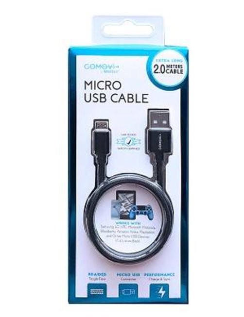 Cable Vivitar USB-A a Lightning, Trenzado, Largo 2 Metros, Negro