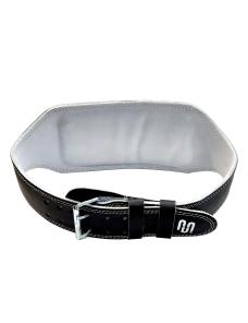 Cinturon De Pesas Cuero Muuk Negro/Blanco
